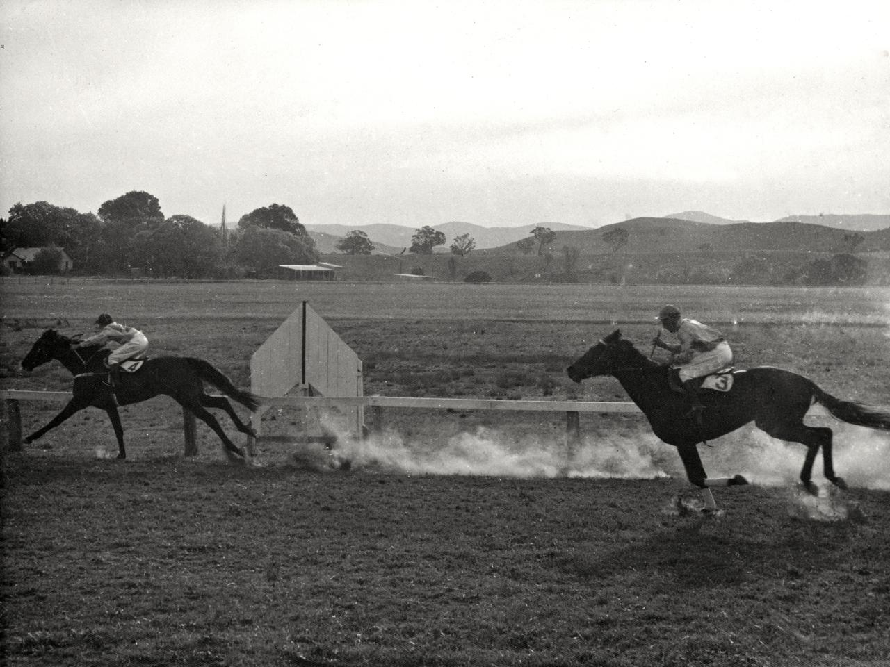 Racecourse finishing post