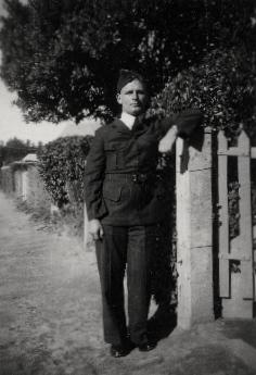 Eric Dunshea in uniform at Acton cottage no. 4