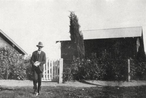 Ernest Dunshea at Acton cottage no. 4 in 1920s