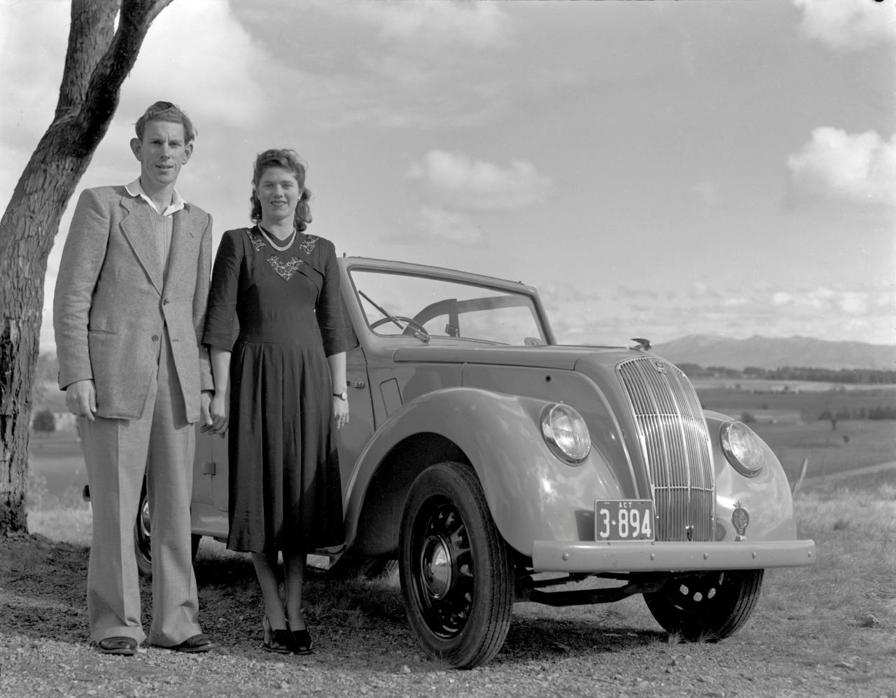 Couple parked above the racecourse