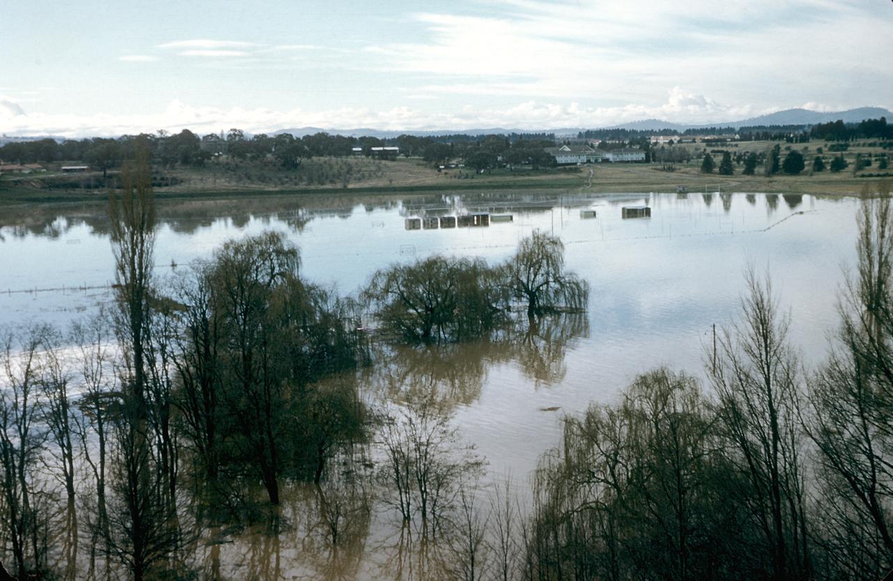 Acton flats sports grounds in flood 