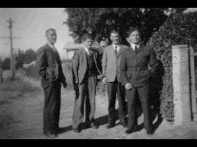 Ernest, Frank Laurie & Eric Dunshea at Acton cottage no. 4 Ernest, Frank Laurie & Eric Dunshea at Acton cottage no. 4