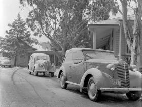 Snow on cars at Acton Guest House