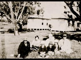 Group outside old Canberra Hospital Isolation Ward
