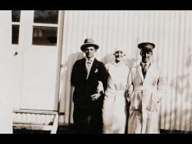 Iris and her patients in front of the old Canberra Hospital